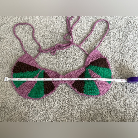 NWT ZARA|| Rainbow Crochet Bralette Bathing Suit Top, Size Small - Picture 4 of 8